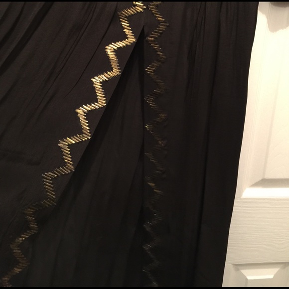 Holiday Embellished Set, beading/sparkly, maxi skirt, long sleeves, crop top - Picture 4 of 4